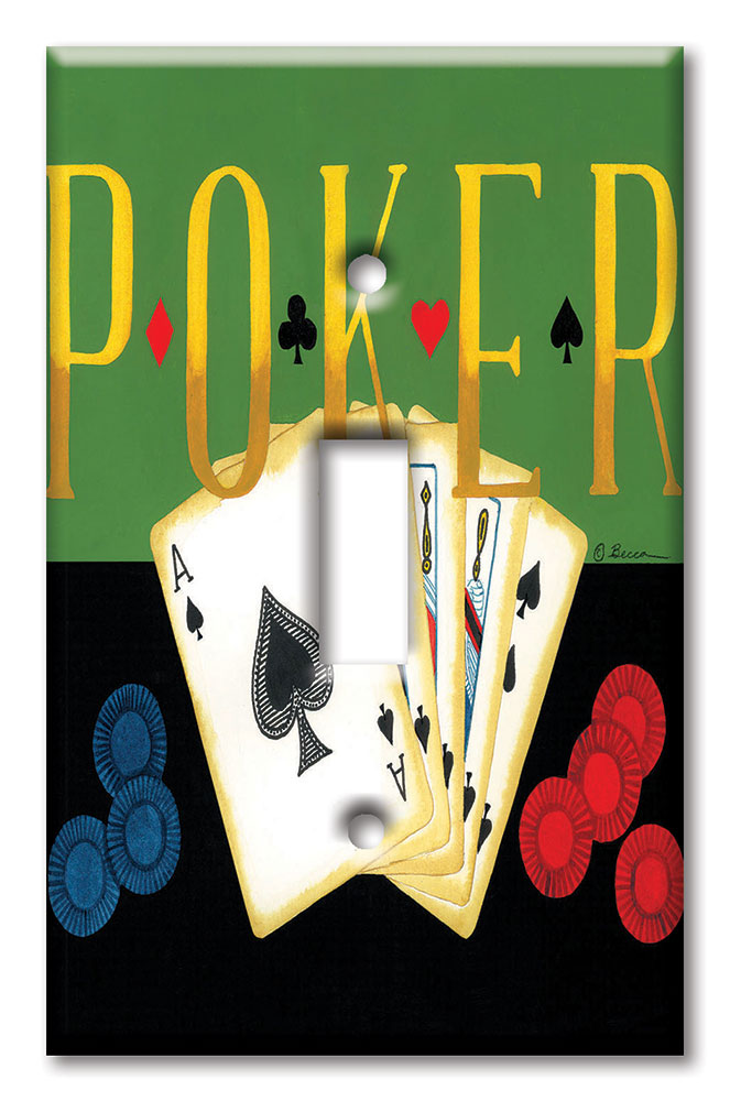 Art Plates - Decorative OVERSIZED Switch Plates & Outlet Covers - Poker