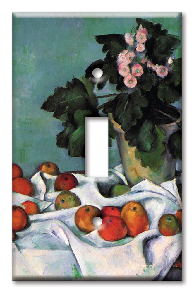 Art Plates - Decorative OVERSIZED Wall Plates & Outlet Covers - Cezanne: Apples and Primroses