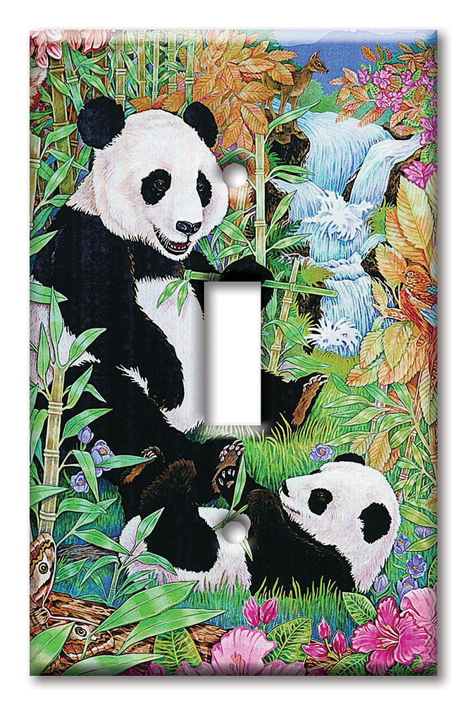 Art Plates - Decorative OVERSIZED Switch Plates & Outlet Covers - Pandas