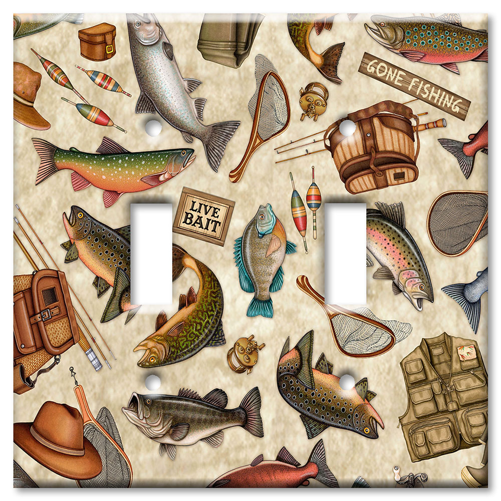 Art Plates - Decorative OVERSIZED Wall Plate - Outlet Cover - Gone Fishing - Image by Dan Morris