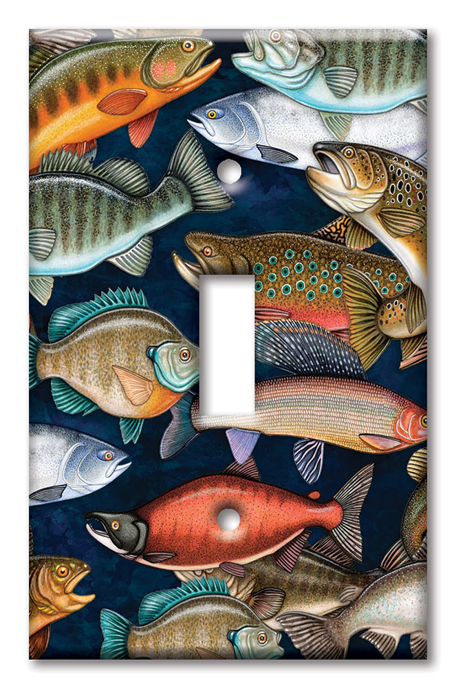 Art Plates - Decorative OVERSIZED Wall Plate - Outlet Cover - Fresh Water Fish - Image by Dan Morris