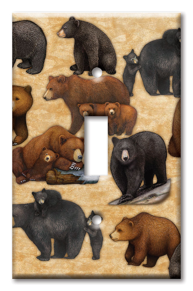 Art Plates - Decorative OVERSIZED Wall Plates & Outlet Covers - Bears - Image by Dan Morris