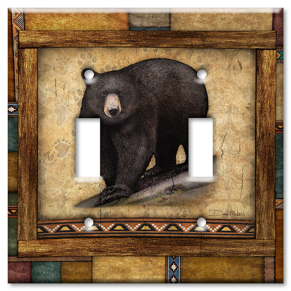 Art Plates - Decorative OVERSIZED Wall Plates & Outlet Covers - Black Bear - Image by Dan Morris