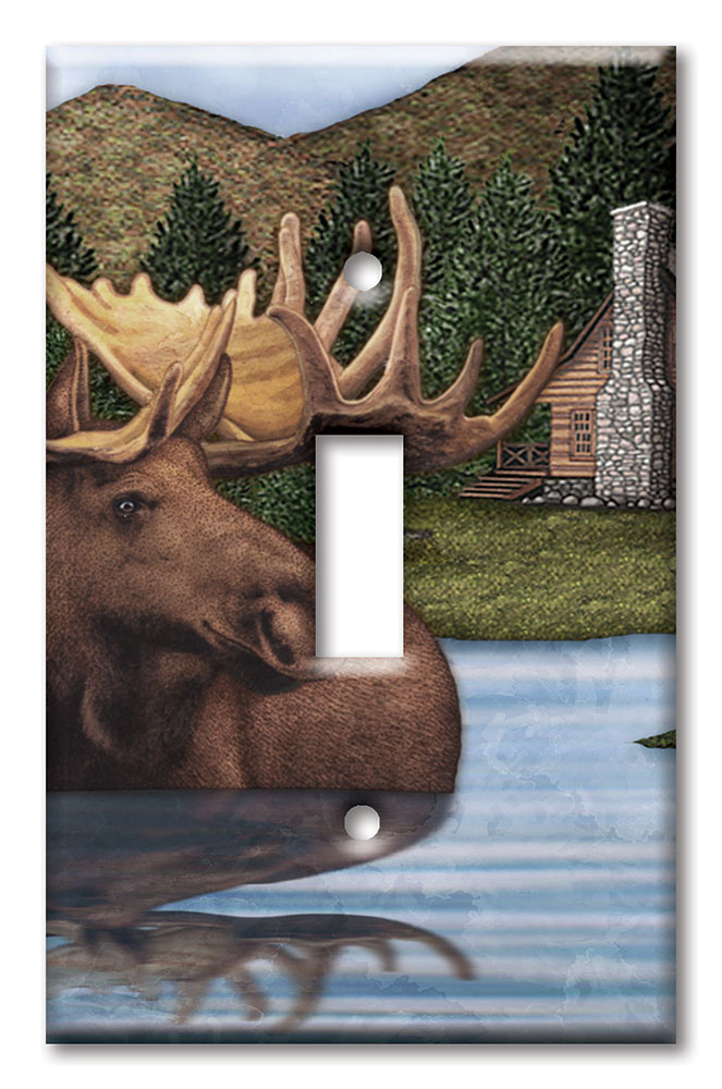 Art Plates - Decorative OVERSIZED Switch Plates & Outlet Covers - Moose Pond - Image by Dan Morris