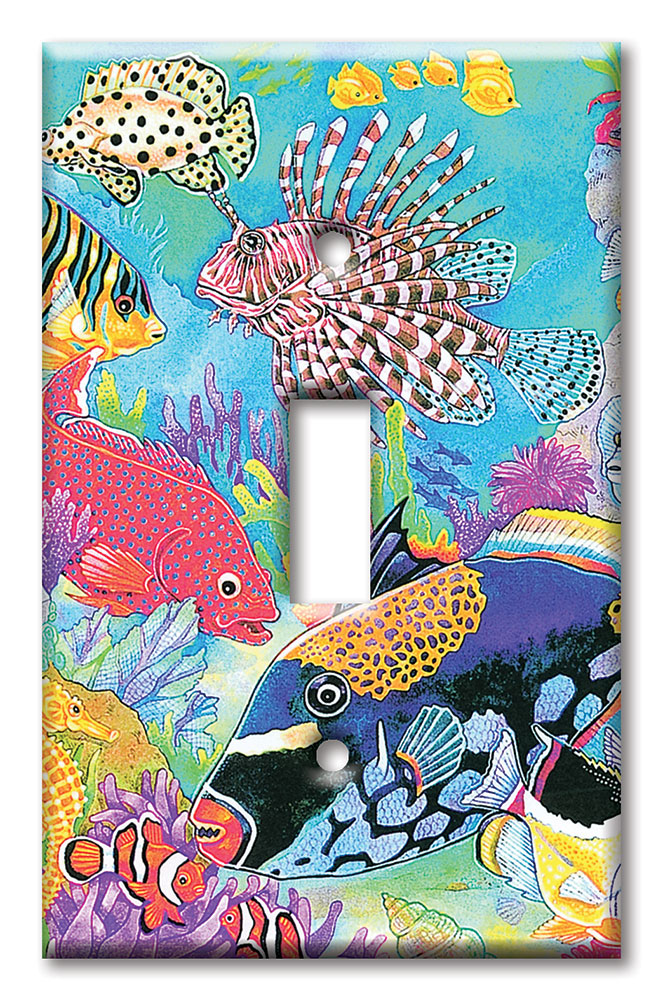 Art Plates - Decorative OVERSIZED Wall Plates & Outlet Covers - Coral Reef II