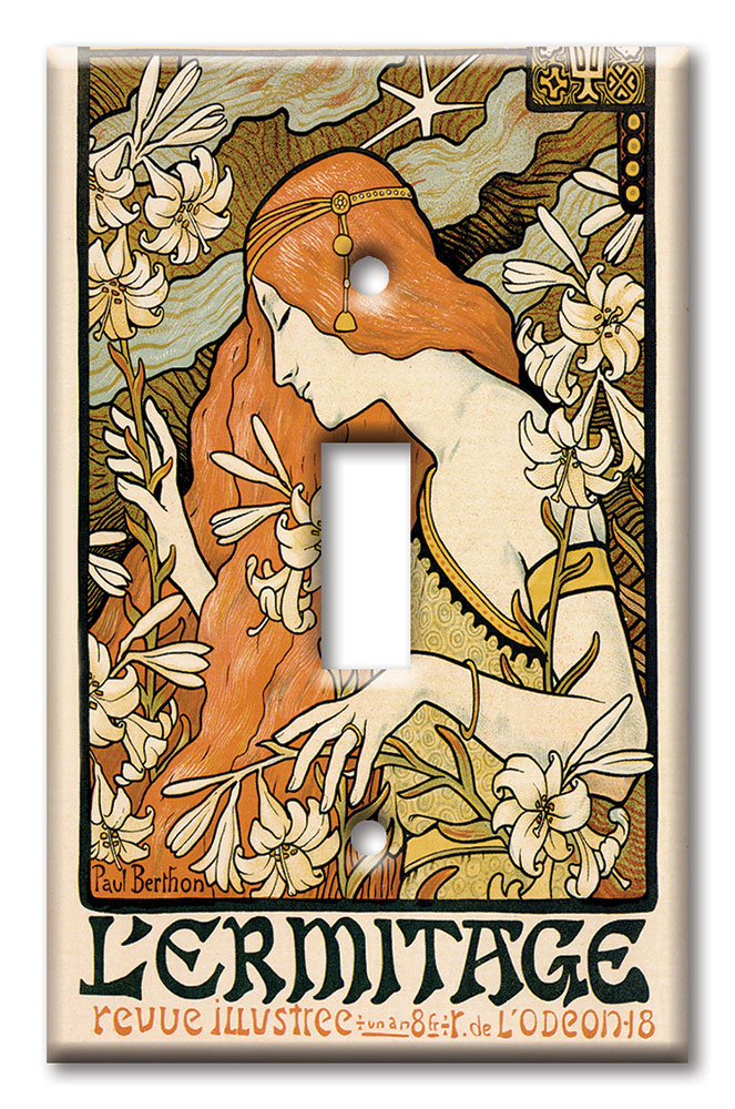 Art Plates - Decorative OVERSIZED Switch Plates & Outlet Covers - Mucha - L'Ermitage