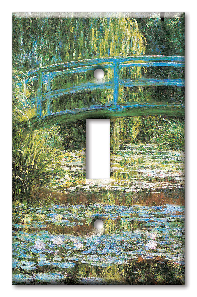 Art Plates - Decorative OVERSIZED Switch Plates & Outlet Covers - Monet: Japanese Footbridge