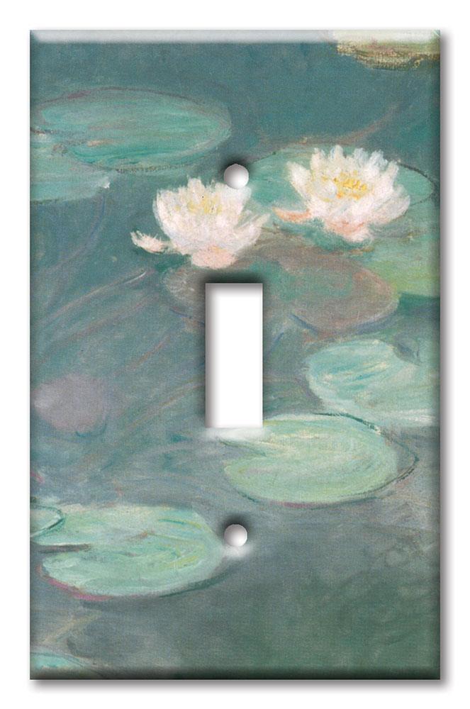 Art Plates - Decorative OVERSIZED Switch Plates & Outlet Covers - Monet: Water Lilies (close up)