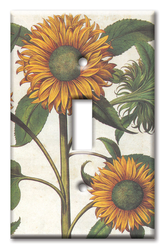 Art Plates - Decorative OVERSIZED Switch Plate - Outlet Cover - Sunflowers