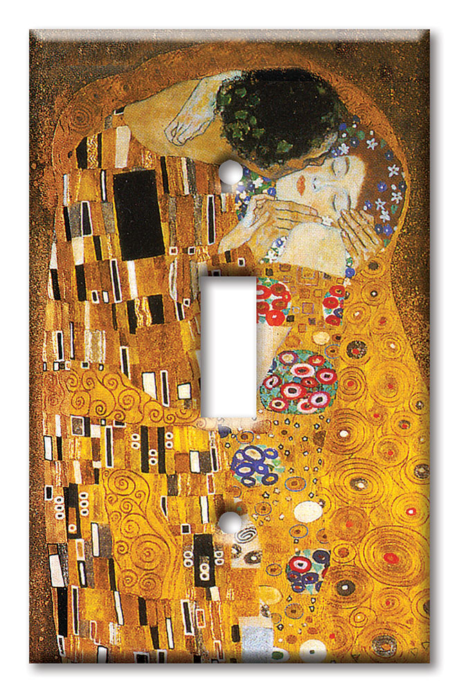Art Plates - Decorative OVERSIZED Wall Plate - Outlet Cover - Klimt: The Kiss