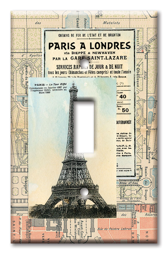 Art Plates - Decorative OVERSIZED Switch Plates & Outlet Covers - Paris II