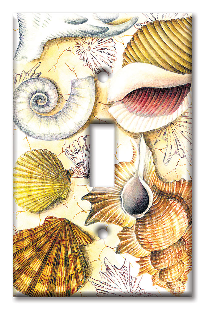 Art Plates - Decorative OVERSIZED Switch Plate - Outlet Cover - Shell Collection