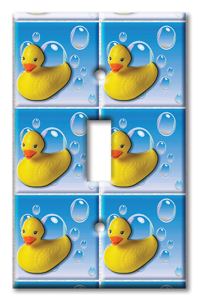 Art Plates - Decorative OVERSIZED Switch Plate - Outlet Cover - Rubber Duckies