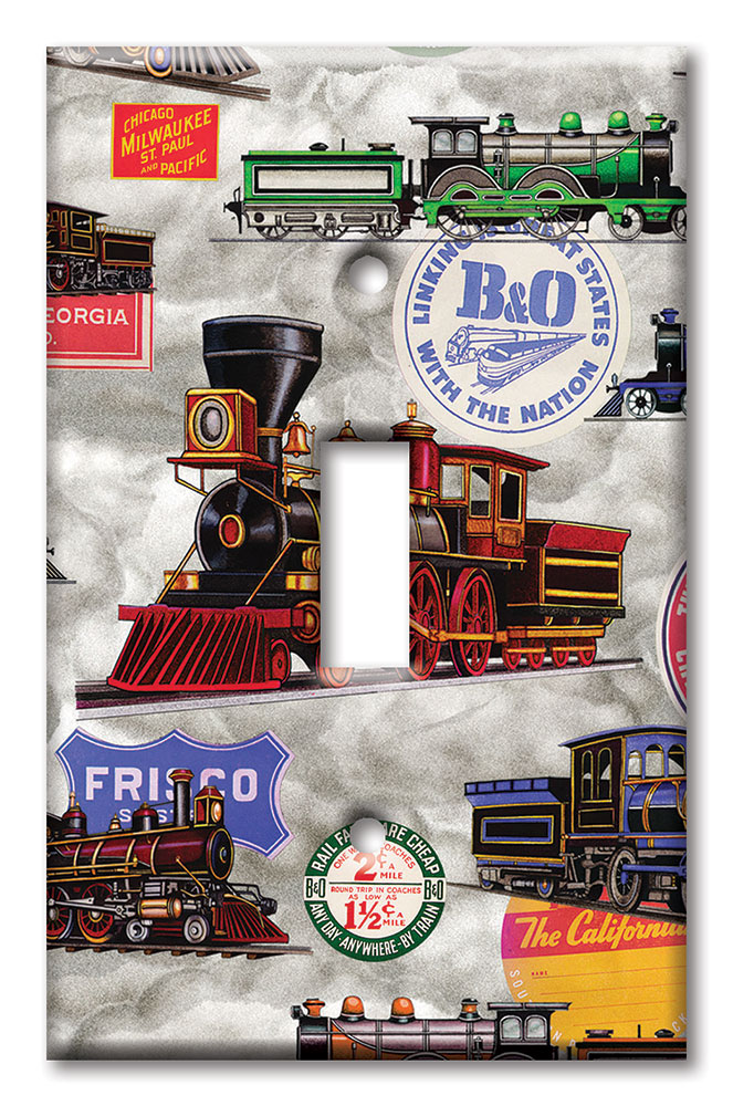 Art Plates - Decorative OVERSIZED Switch Plate - Outlet Cover - Trains and Signs - Image by Dan Morris