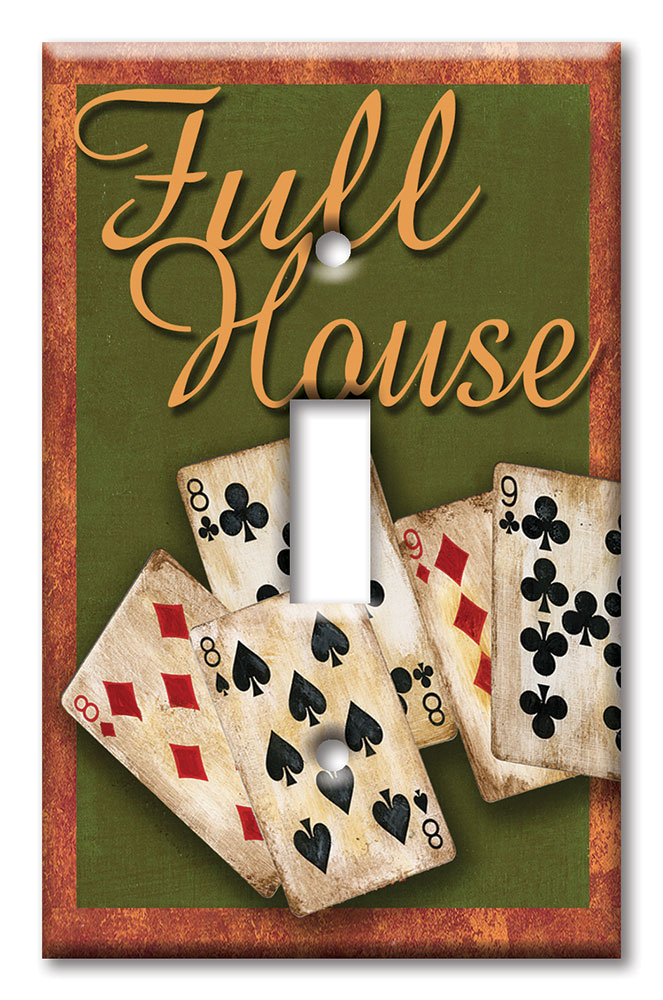 Art Plates - Decorative OVERSIZED Switch Plates & Outlet Covers - Poker Full House