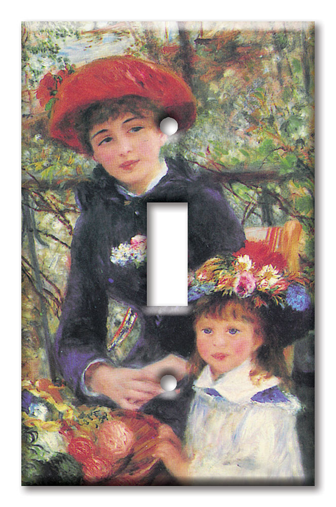 Art Plates - Decorative OVERSIZED Switch Plate - Outlet Cover - Renoir: Two Sisters