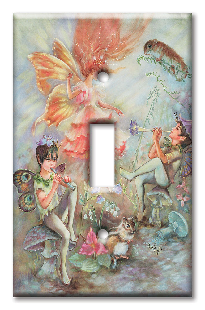 Art Plates - Decorative OVERSIZED Switch Plates & Outlet Covers - Musical Fairies