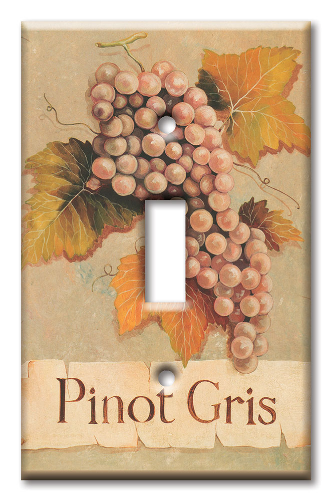 Art Plates - Decorative OVERSIZED Switch Plates & Outlet Covers - Pinot Gris