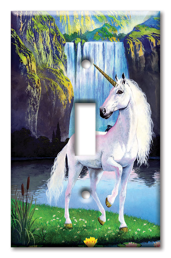 Art Plates - Decorative OVERSIZED Switch Plate - Outlet Cover - Unicorn II