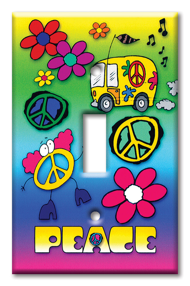 Art Plates - Decorative OVERSIZED Switch Plates & Outlet Covers - Peace