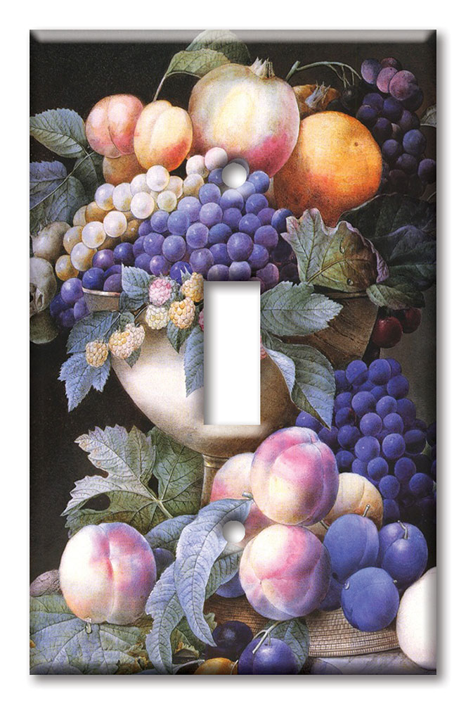 Art Plates - Decorative OVERSIZED Switch Plate - Outlet Cover - Redoute: Grapes in a Vase