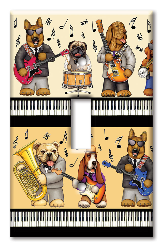 Art Plates - Decorative OVERSIZED Switch Plates & Outlet Covers - Musical Dogs - Image by Dan Morris