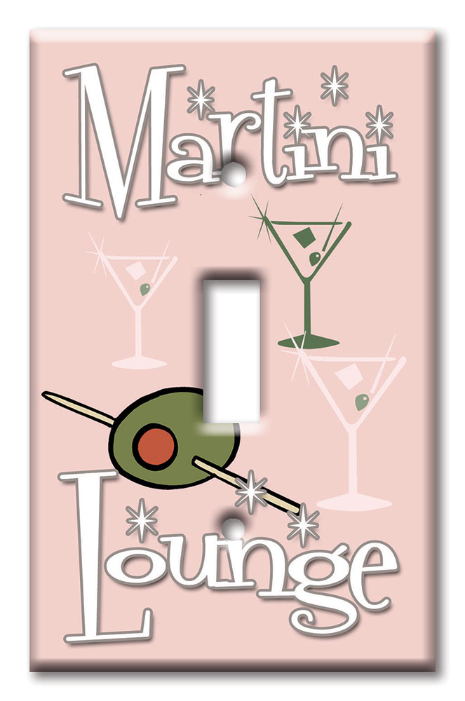 Art Plates - Decorative OVERSIZED Switch Plates & Outlet Covers - Martini Lounge