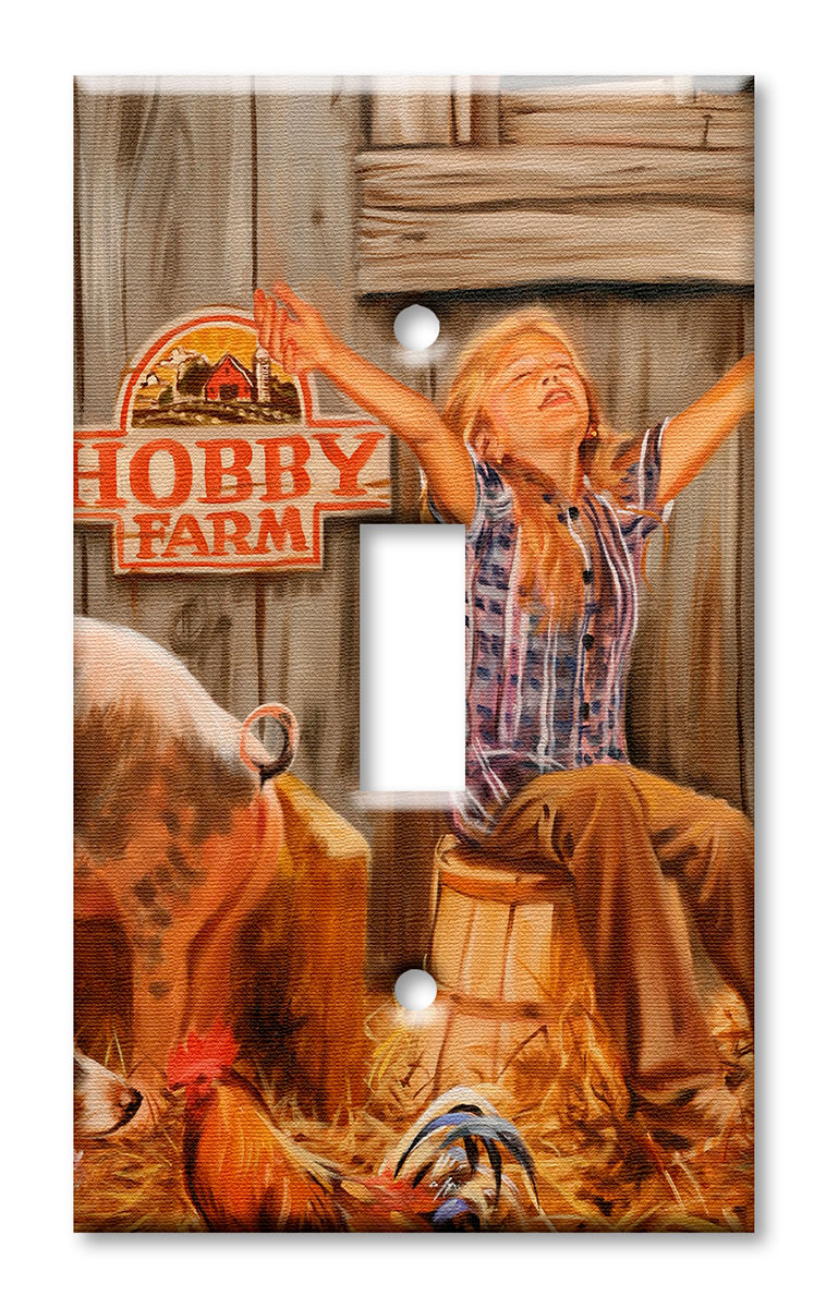 Art Plates - Decorative OVERSIZED Wall Plate - Outlet Cover - Hobby Farm Animals