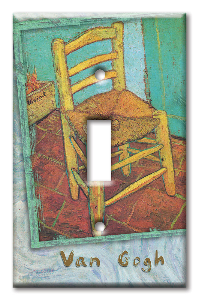 Art Plates - Decorative OVERSIZED Switch Plate - Outlet Cover - Van Gogh: Vincent's Chair