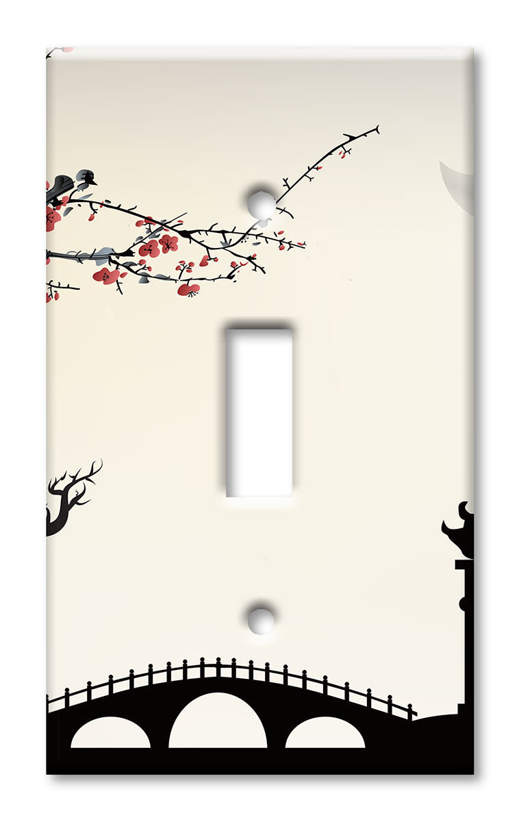 Art Plates - Decorative OVERSIZED Wall Plates & Outlet Covers - Asian Architecture I