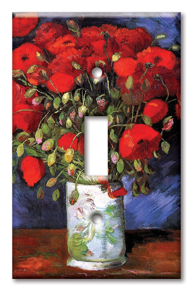 Art Plates - Decorative OVERSIZED Switch Plate - Outlet Cover - Van Gogh: Poppies