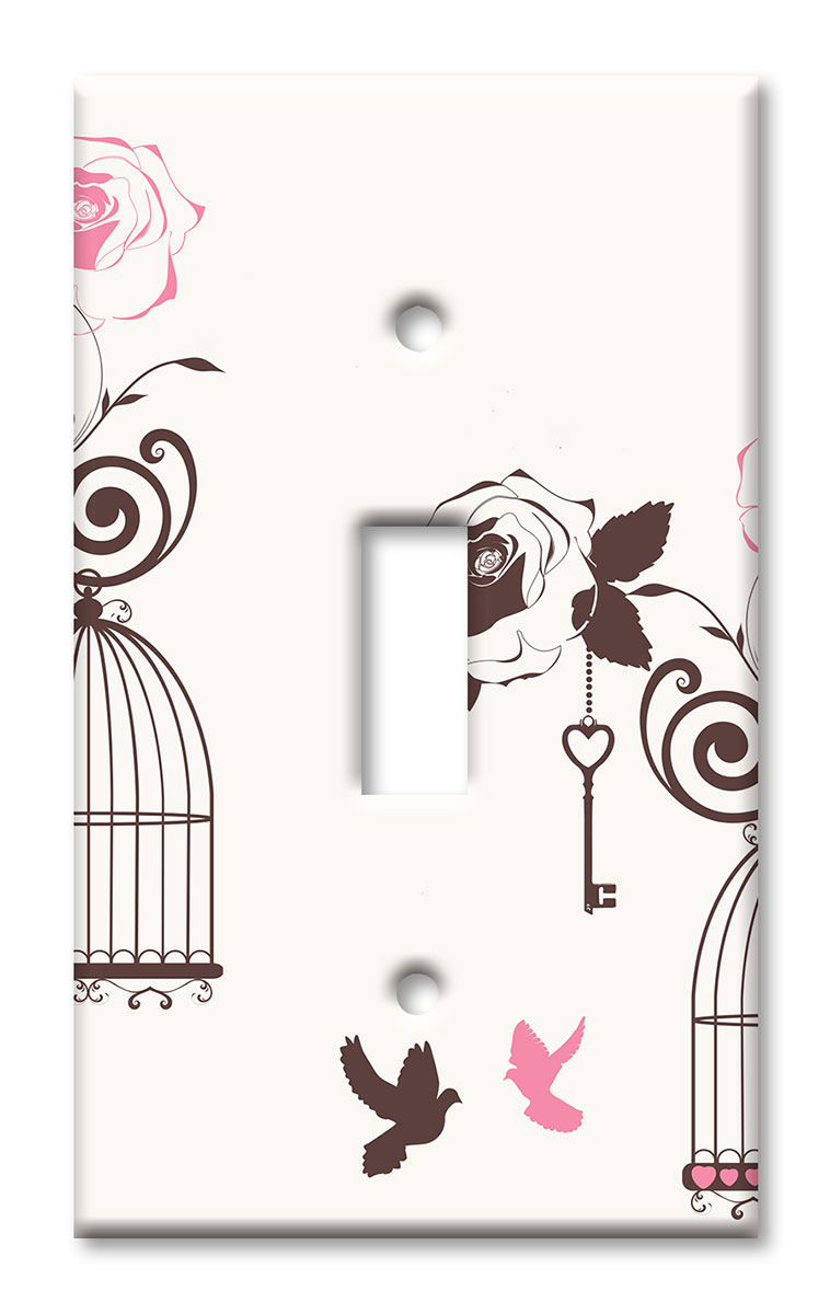 Art Plates - Decorative OVERSIZED Wall Plates & Outlet Covers - Bird Cages