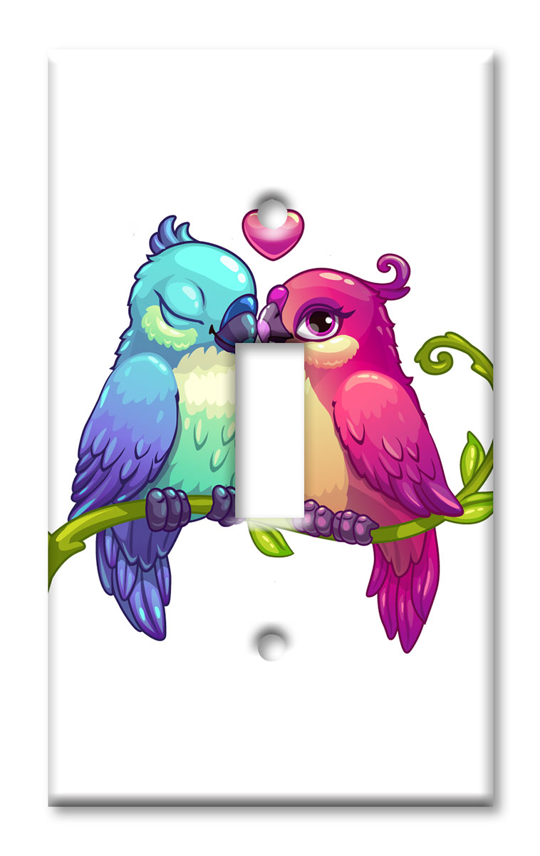 Art Plates - Decorative OVERSIZED Switch Plates & Outlet Covers - Love Birds II