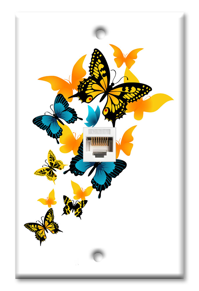 Blue and Yellow Butterflies - #2555