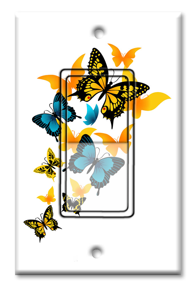 Blue and Yellow Butterflies - #2555