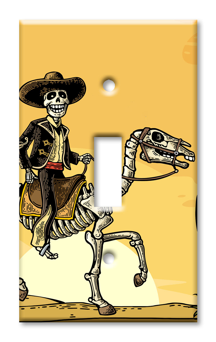 Art Plates - Decorative OVERSIZED Wall Plates & Outlet Covers - Day of the Dead Horse