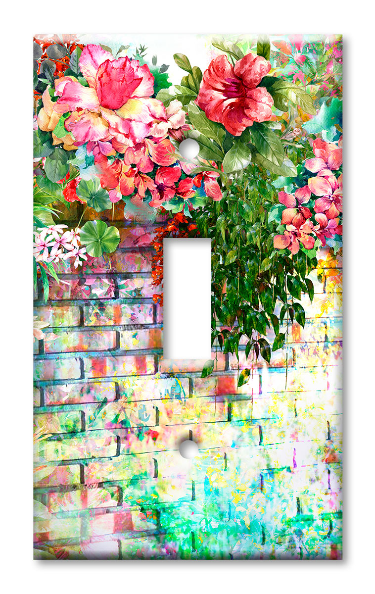 Art Plates - Decorative OVERSIZED Wall Plate - Outlet Cover - Floral Wall