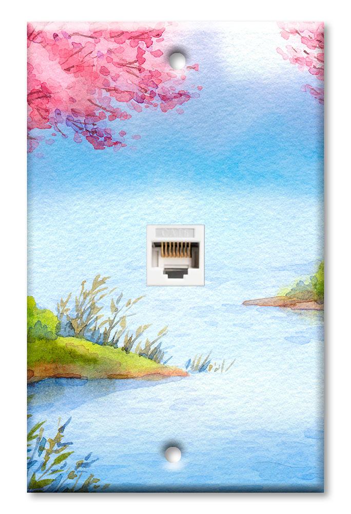 Watercolor Floral Lake - #2597