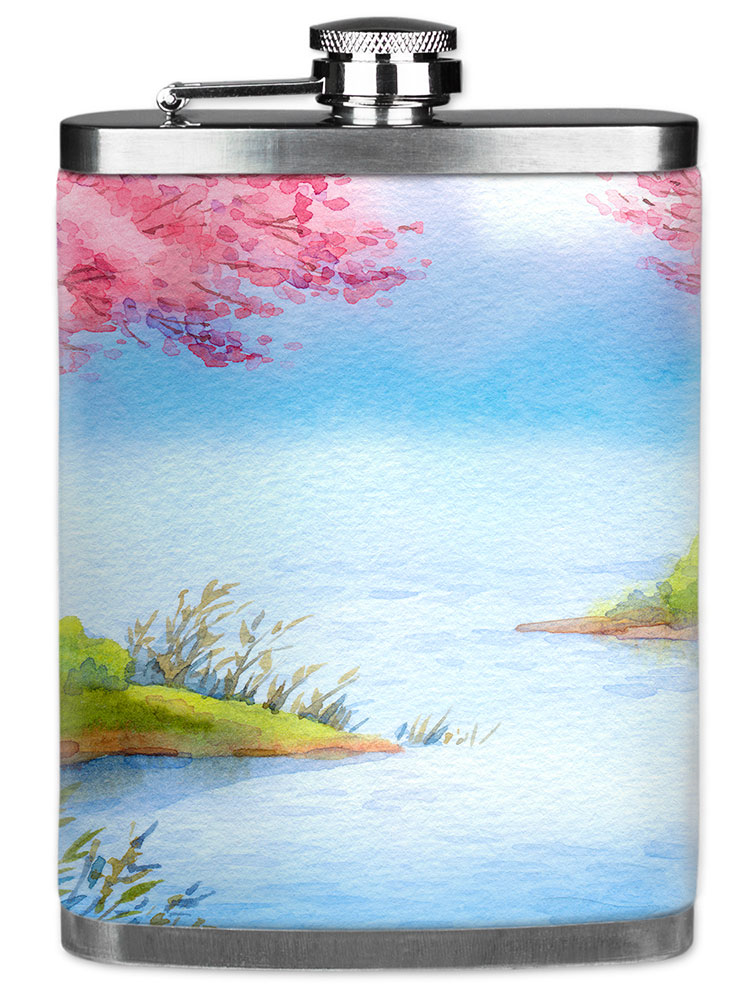 Watercolor Floral Lake - #2597