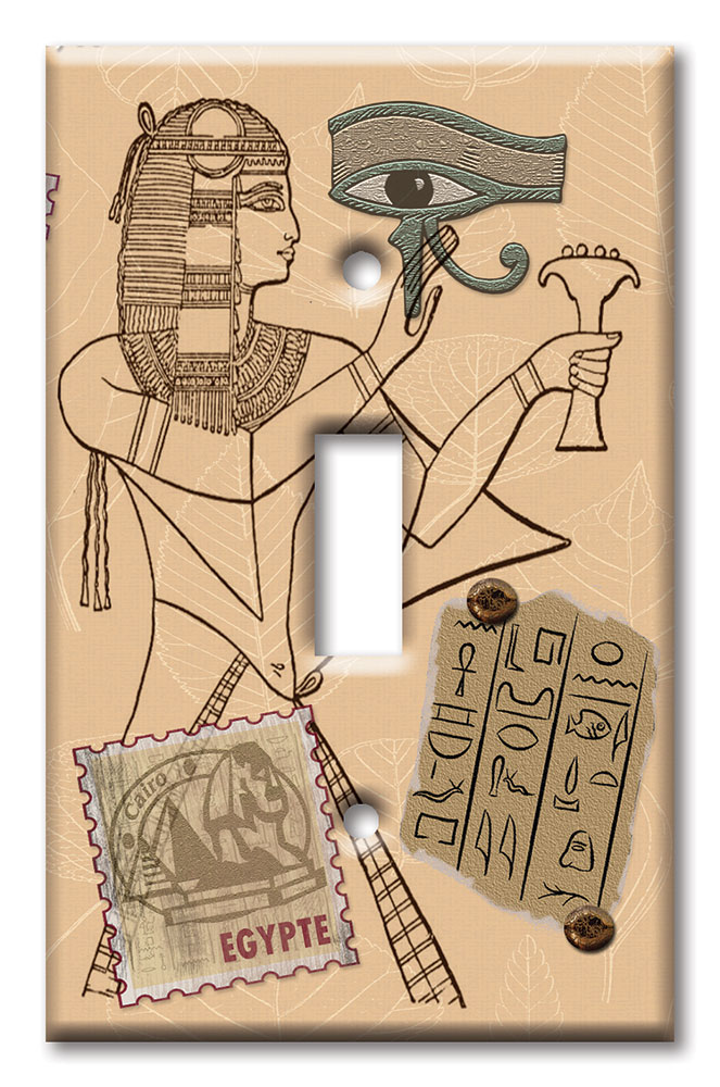 Art Plates - Decorative OVERSIZED Wall Plate - Outlet Cover - Egypt