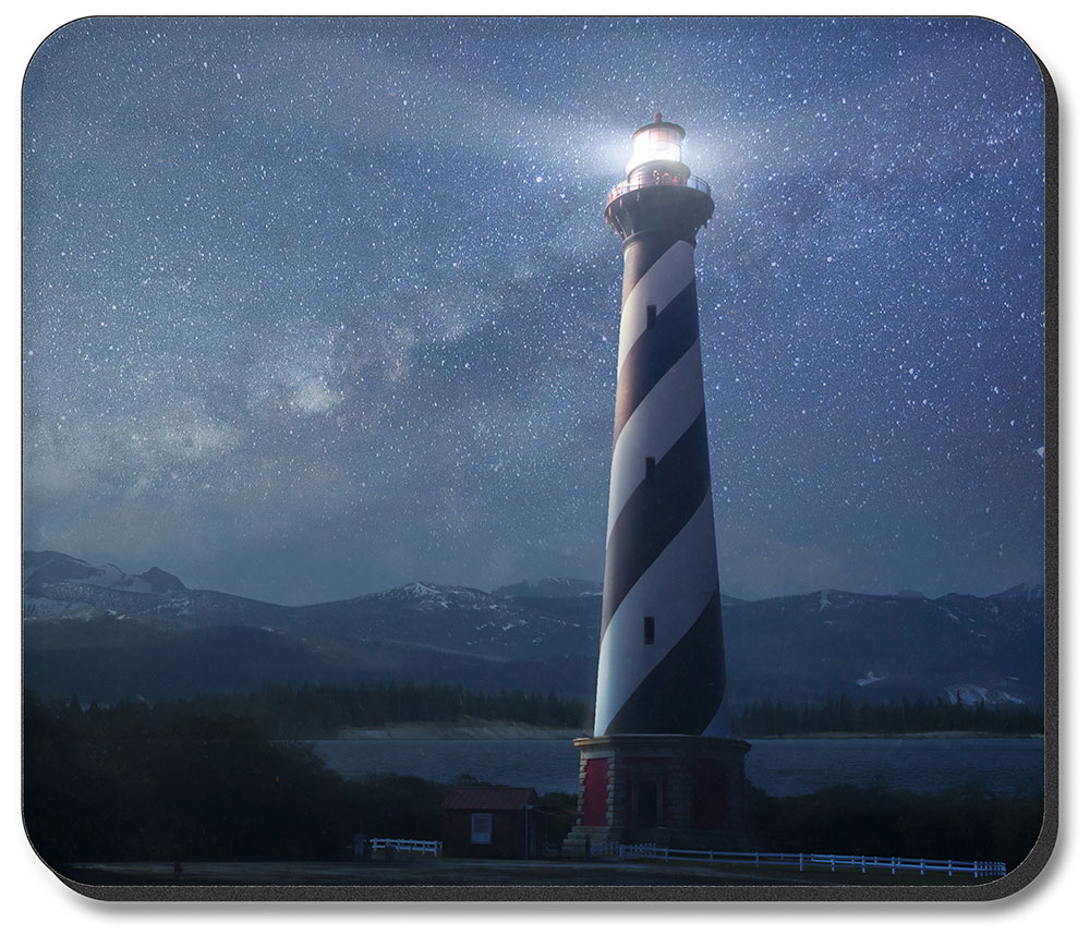 Night Sky Behind a Lighthouse - #2629