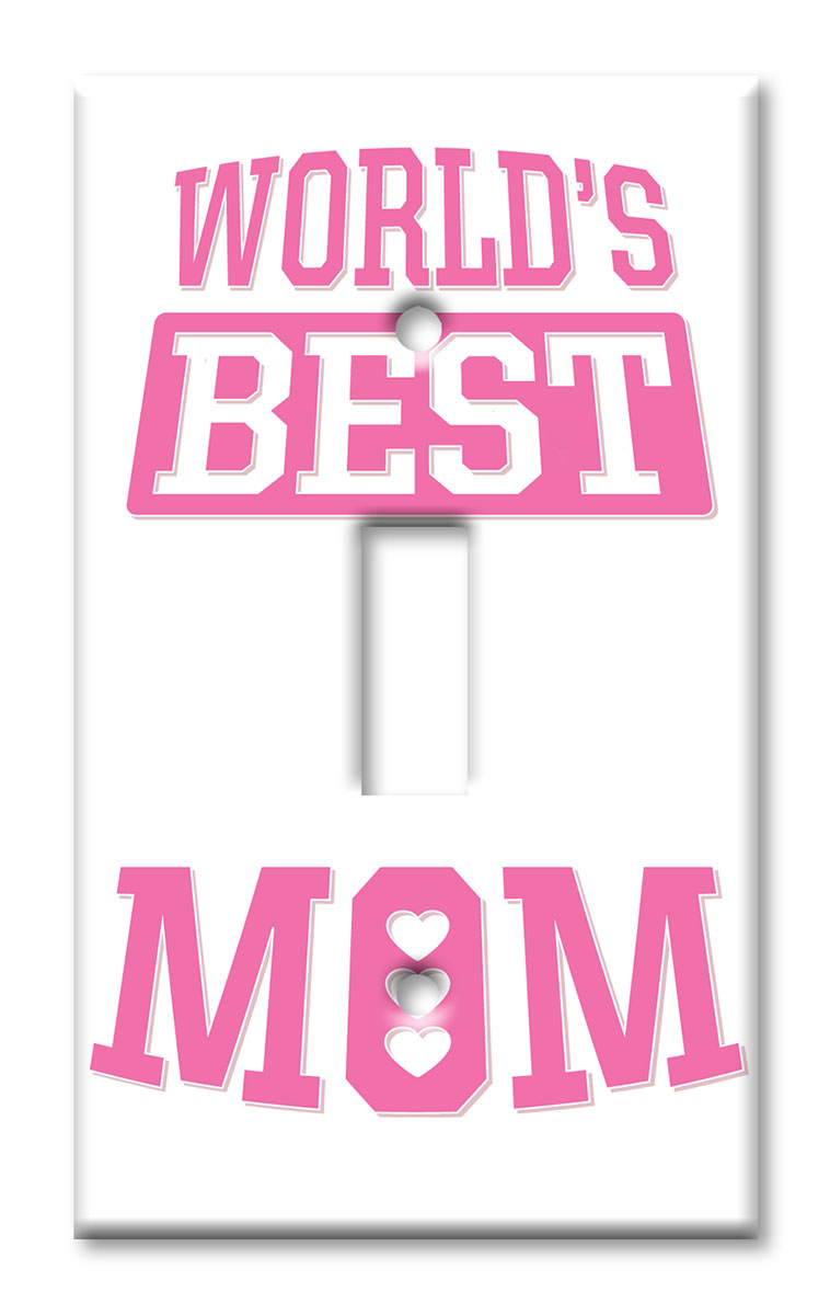 Art Plates - Decorative OVERSIZED Switch Plate - Outlet Cover - World's Best Mom 2