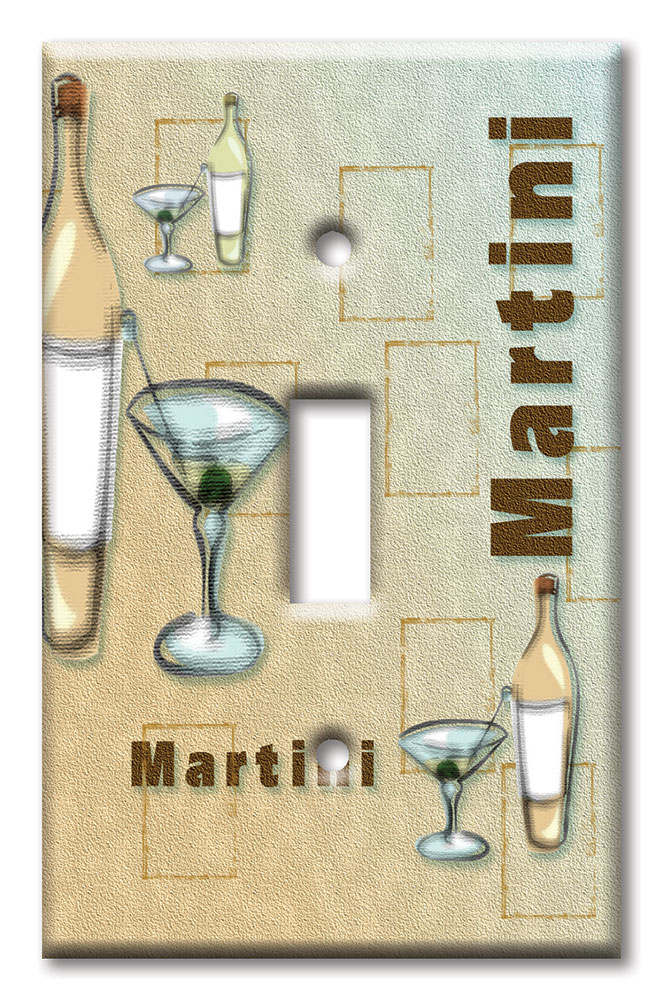 Art Plates - Decorative OVERSIZED Switch Plates & Outlet Covers - Martini