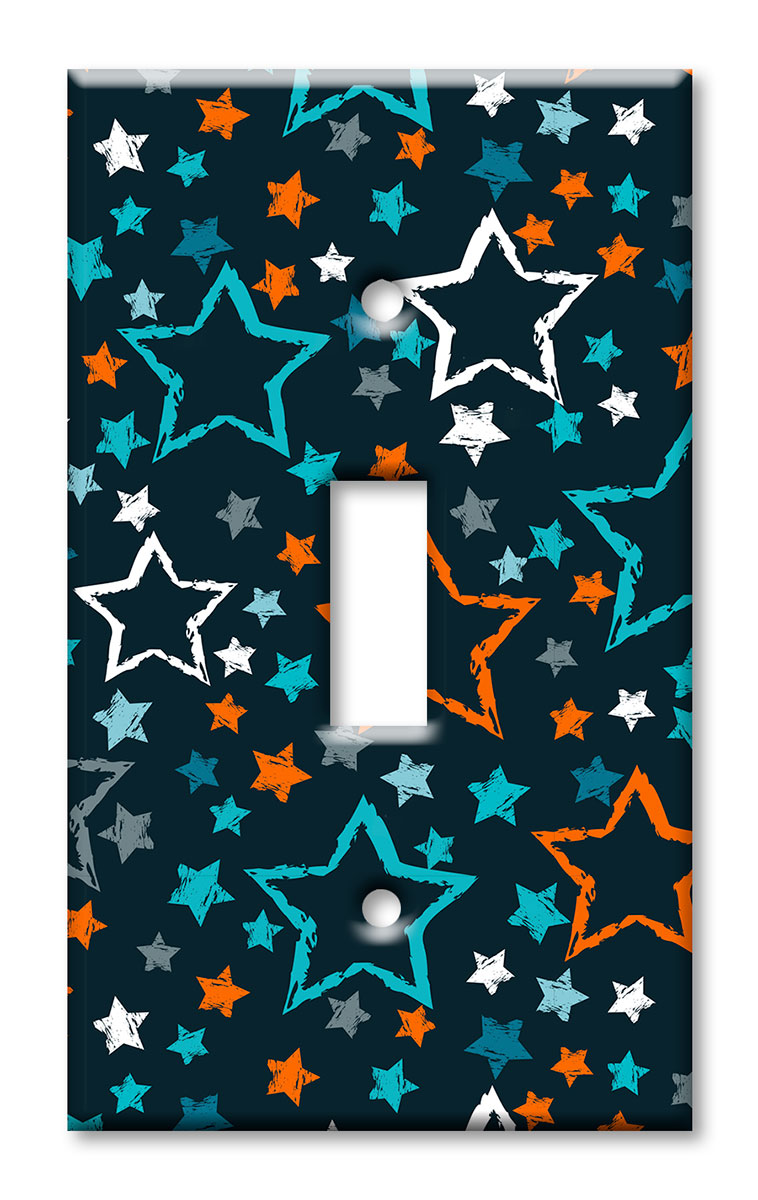 Art Plates - Decorative OVERSIZED Switch Plate - Outlet Cover - Stars