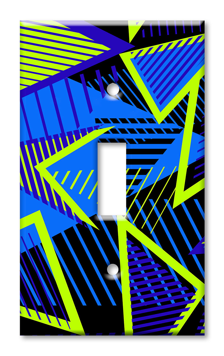 Art Plates - Decorative OVERSIZED Switch Plate - Outlet Cover - Symmetrical Retro
