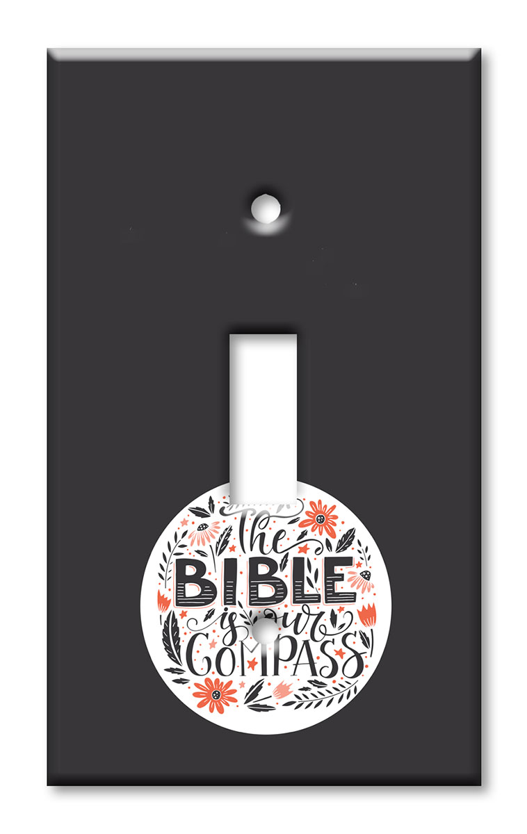 Art Plates - Decorative OVERSIZED Wall Plates & Outlet Covers - Bible is our Compass