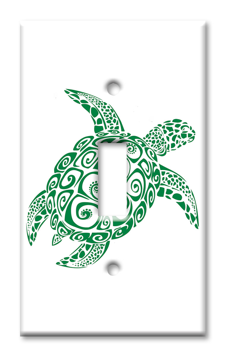 Art Plates - Decorative OVERSIZED Wall Plates & Outlet Covers - Decorative Sea Turtle