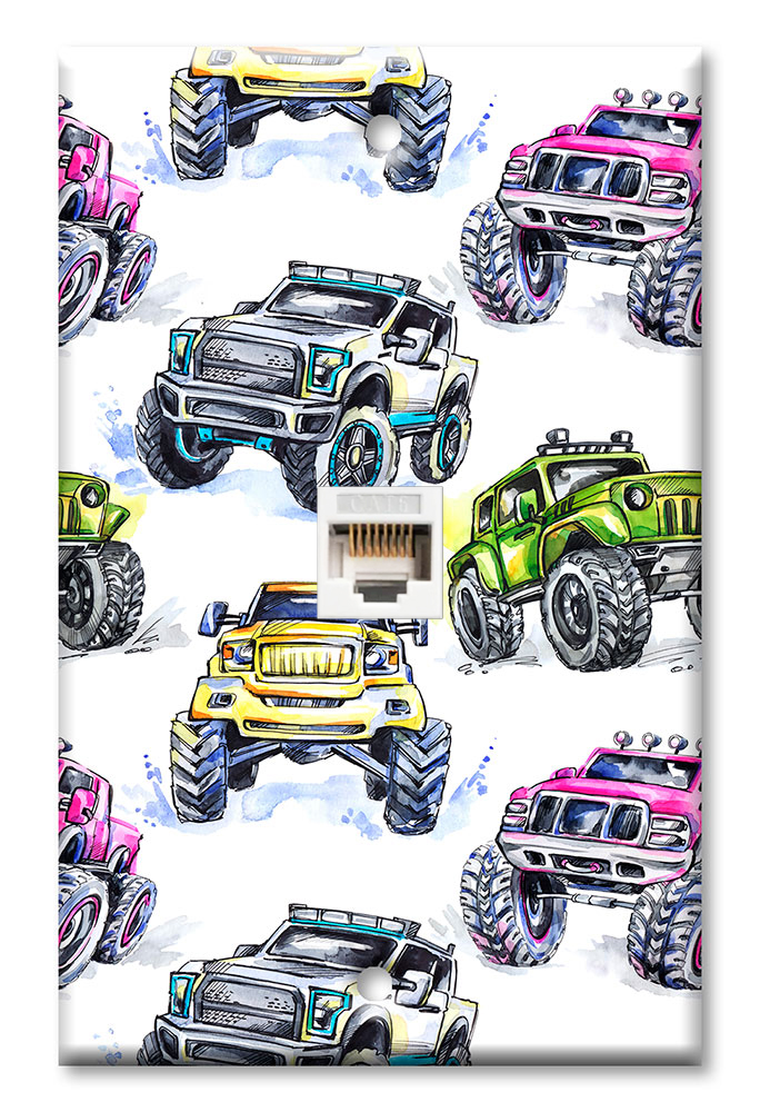 Monster Trucks Watercolor - #2702