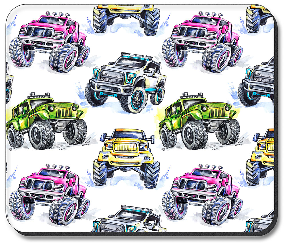 Monster Trucks Watercolor - #2702