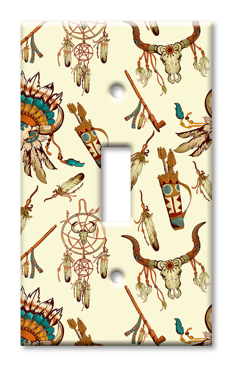 Art Plates - Decorative OVERSIZED Switch Plate - Outlet Cover - Seamless Western
